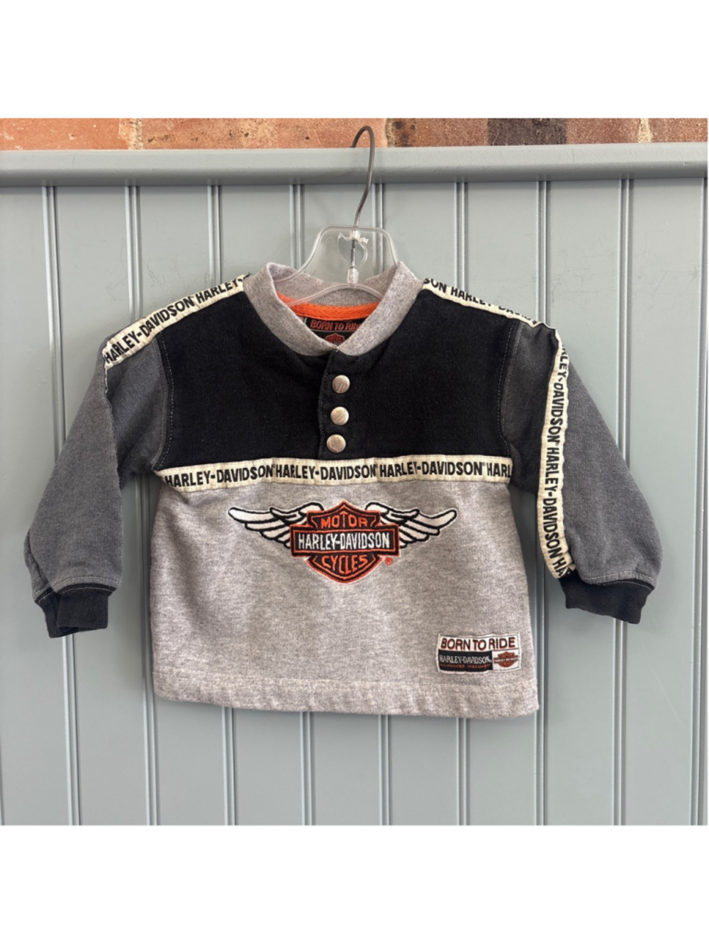 Baby Harley-Davidson Sweatshirt 18 Months Gray Black